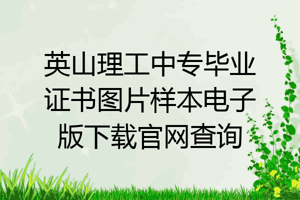 英山理工中专毕业证书图片样本电子版下载官网查询