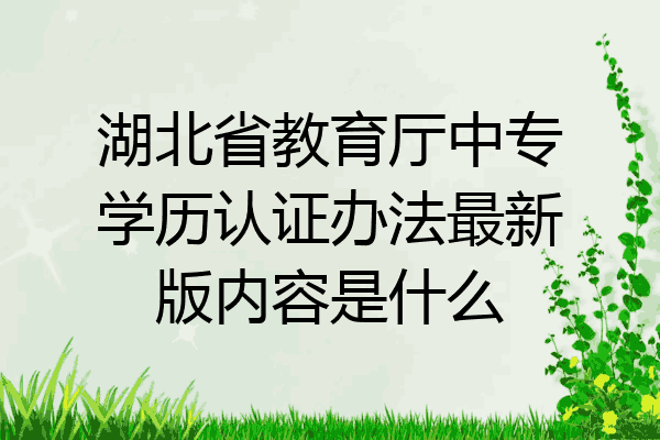 湖北省教育厅中专学历认证办法最新版内容是什么