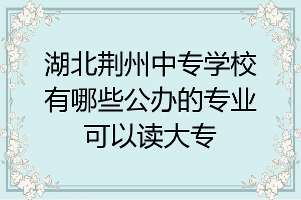 湖北荆州中专学校有哪些公办的专业可以读大专