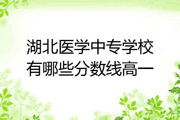 湖北医学中专学校有哪些分数线高一
