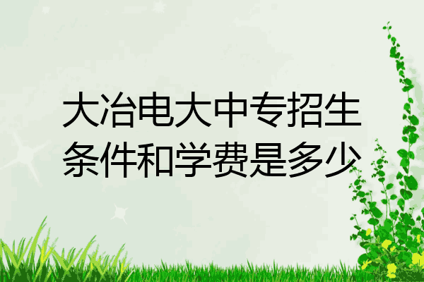 大冶电大中专招生条件和学费是多少