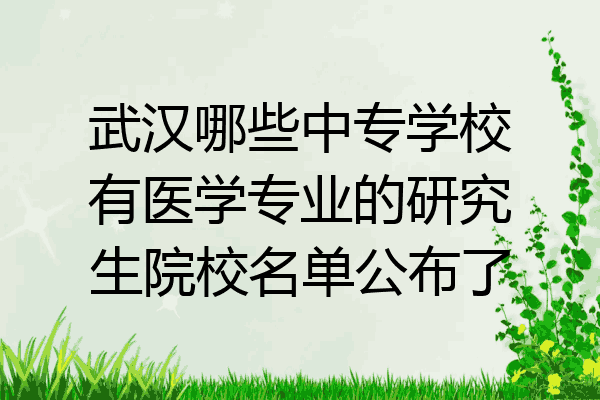 武汉哪些中专学校有医学专业的研究生院校名单公布了