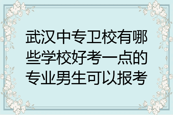 武汉中专卫校有哪些学校好考一点的专业男生可以报考