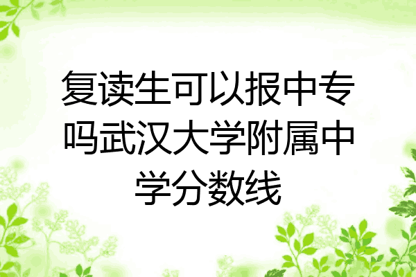 复读生可以报中专吗武汉大学附属中学分数线
