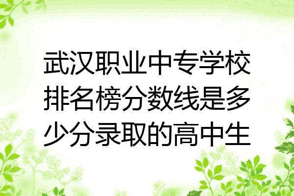 武汉职业中专学校排名榜分数线是多少分录取的高中生
