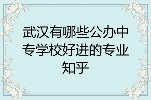武汉有哪些公办中专学校好进的专业知乎