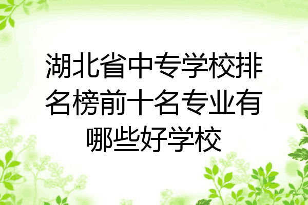 湖北省中专学校排名榜前十名专业有哪些好学校