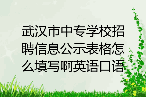 武汉市中专学校招聘信息公示表格怎么填写啊英语口语
