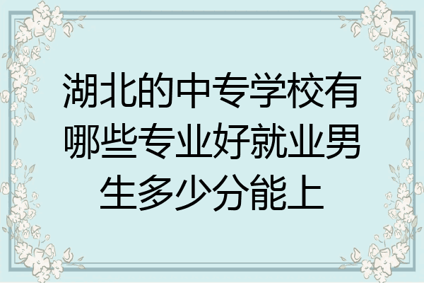 湖北的中专学校有哪些专业好就业男生多少分能上