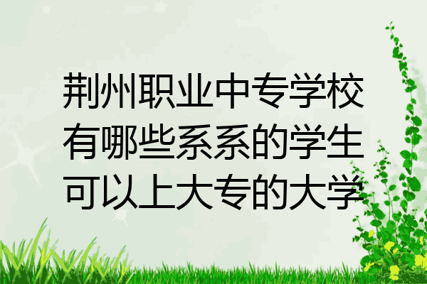 荆州职业中专学校有哪些系系的学生可以上大专的大学