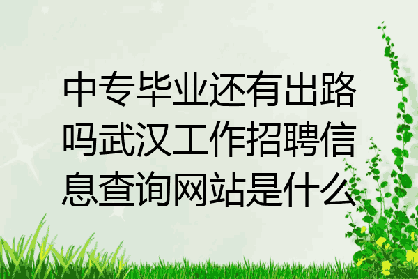 中专毕业还有出路吗武汉工作招聘信息查询网站是什么