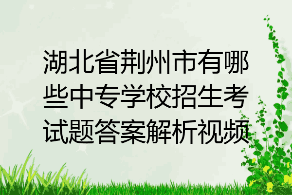湖北省荆州市有哪些中专学校招生考试题答案解析视频
