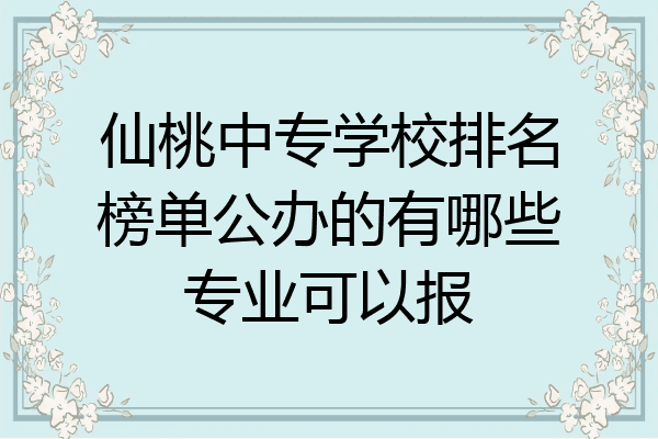 仙桃中专学校排名榜单公办的有哪些专业可以报
