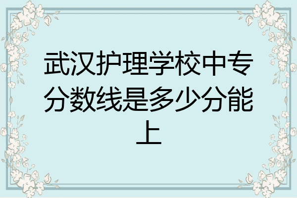 武汉护理学校中专分数线是多少分能上