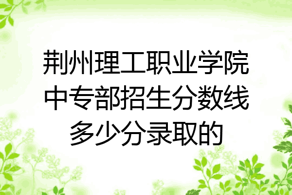 荆州理工职业学院中专部招生分数线多少分录取的