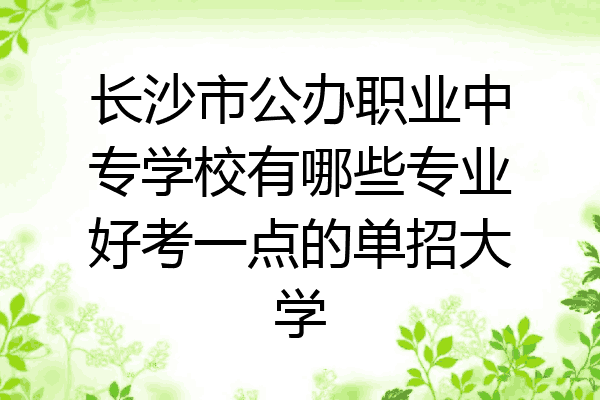 长沙市公办职业中专学校有哪些专业好考一点的单招大学