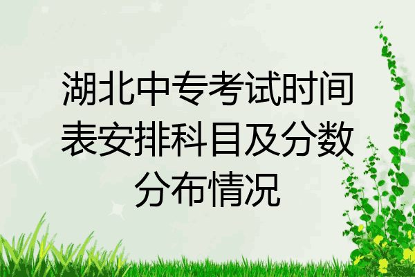 湖北中专考试时间表安排科目及分数分布情况