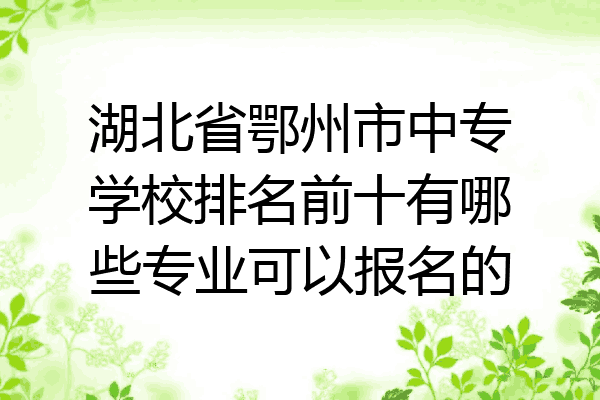 湖北省鄂州市中专学校排名前十有哪些专业可以报名的