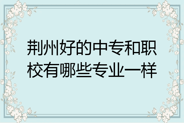 荆州好的中专和职校有哪些专业一样