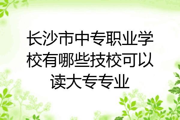 长沙市中专职业学校有哪些技校可以读大专专业