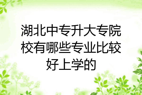 湖北中专升大专院校有哪些专业比较好上学的
