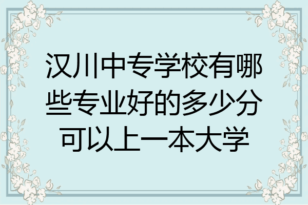 汉川中专学校有哪些专业好的多少分可以上一本大学