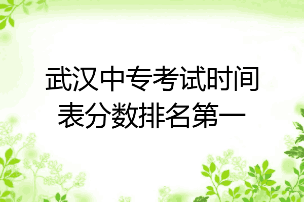武汉中专考试时间表分数排名第一