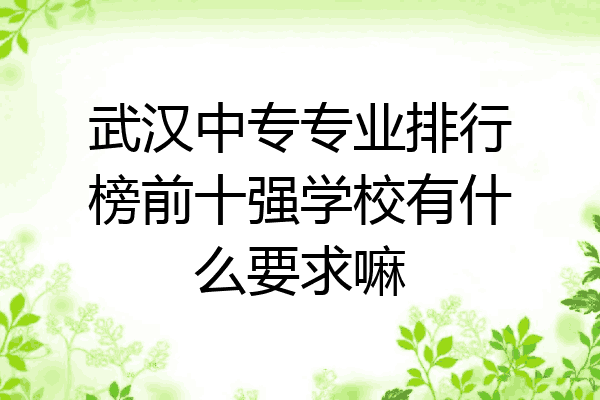 武汉中专专业排行榜前十强学校有什么要求嘛