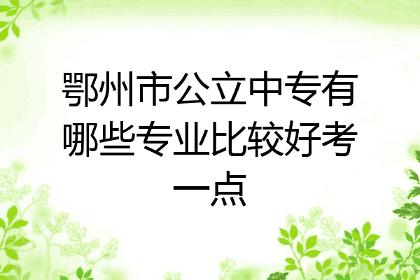 鄂州市公立中专有哪些专业比较好考一点