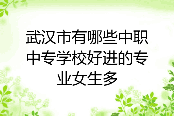 武汉市有哪些中职中专学校好进的专业女生多