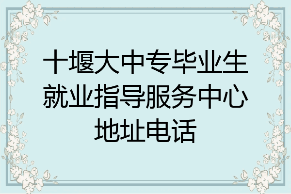 十堰大中专毕业生就业指导服务中心地址电话
