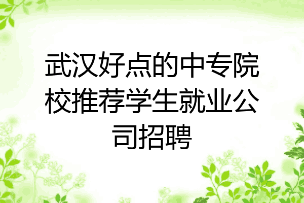 武汉好点的中专院校推荐学生就业公司招聘
