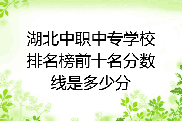 湖北中职中专学校排名榜前十名分数线是多少分