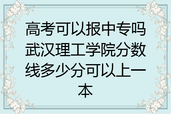 高考可以报中专吗武汉理工学院分数线多少分可以上一本