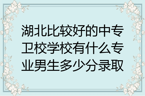 湖北比较好的中专卫校学校有什么专业男生多少分录取