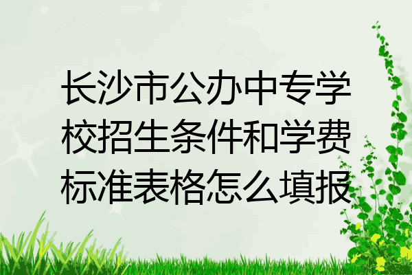 长沙市公办中专学校招生条件和学费标准表格怎么填报