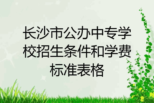 长沙市公办中专学校招生条件和学费标准表格