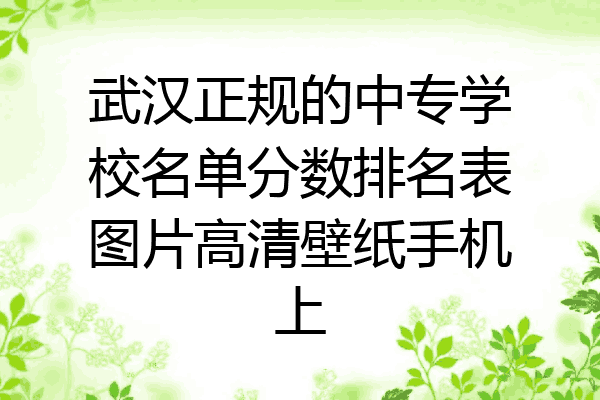 武汉正规的中专学校名单分数排名表图片高清壁纸手机上