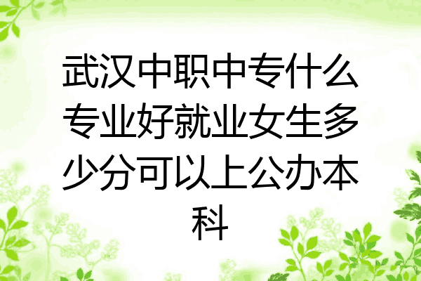 武汉中职中专什么专业好就业女生多少分可以上公办本科