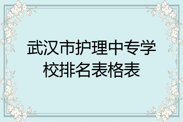武汉市护理中专学校排名表格表