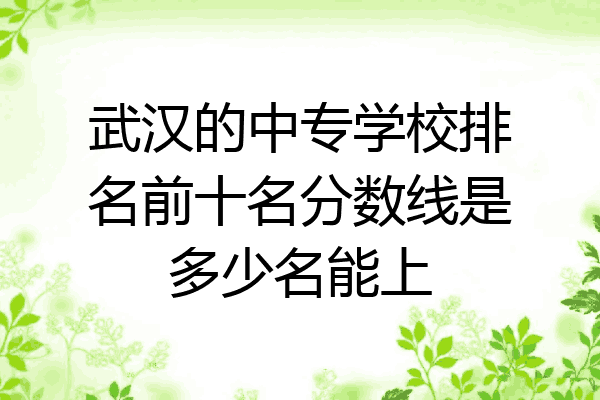 武汉的中专学校排名前十名分数线是多少名能上