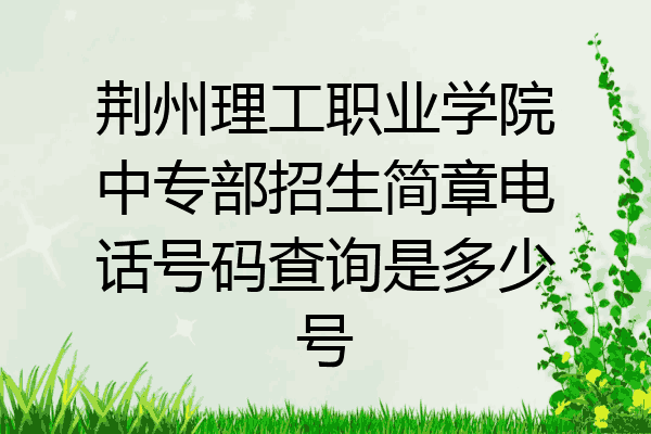 荆州理工职业学院中专部招生简章电话号码查询是多少号