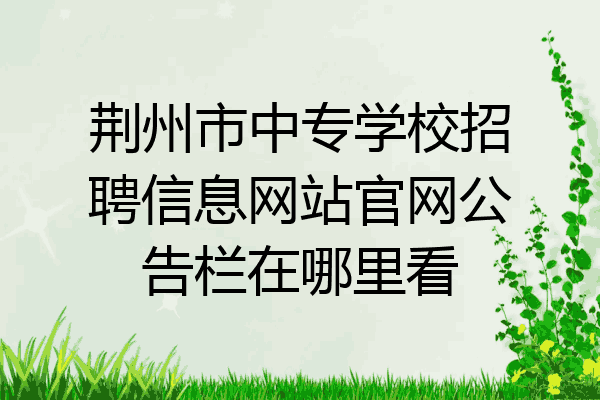 荆州市中专学校招聘信息网站官网公告栏在哪里看