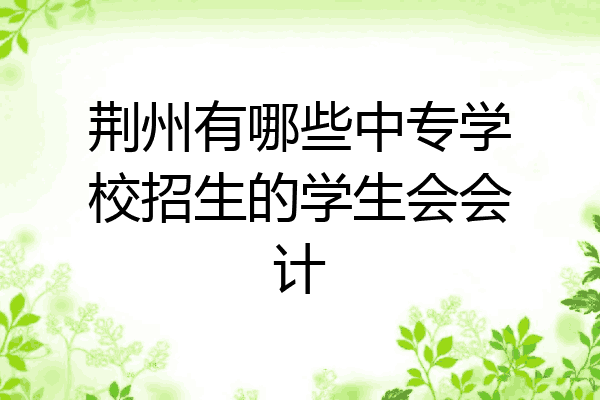荆州有哪些中专学校招生的学生会会计