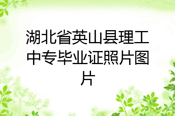湖北省英山县理工中专毕业证照片图片