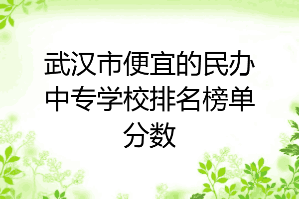 武汉市便宜的民办中专学校排名榜单分数