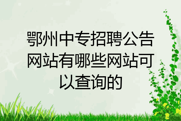 鄂州中专招聘公告网站有哪些网站可以查询的