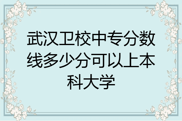 武汉卫校中专分数线多少分可以上本科大学