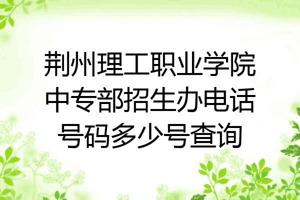 荆州理工职业学院中专部招生办电话号码多少号查询