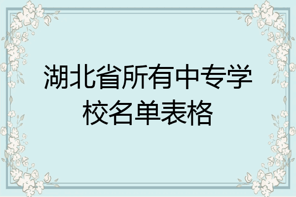 湖北省所有中专学校名单表格